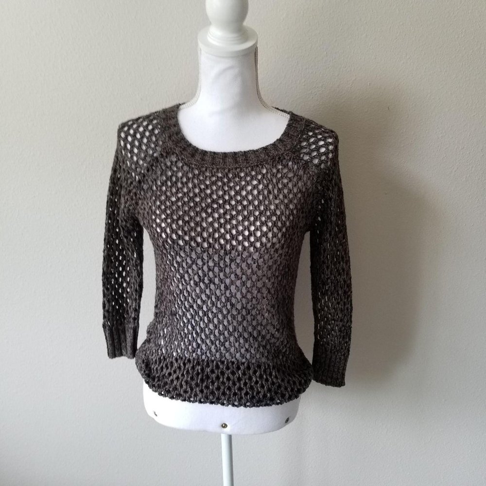 Willi Smith Small Open Knit Back Zipper Sweater